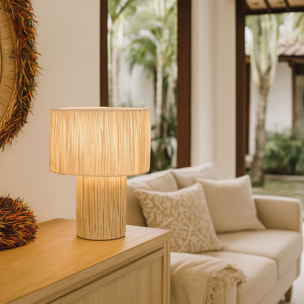 Lampe à poser en raphia 30 x h35cm EL NIDO