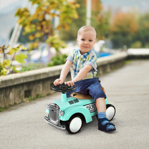 Correpasillos para Bebés de 12 a 36 Meses Coche sin Pedales con Bocina Compartimento de Almacenaje y Volante para Interior y Exterior 58x27x35 cm Verde Mint