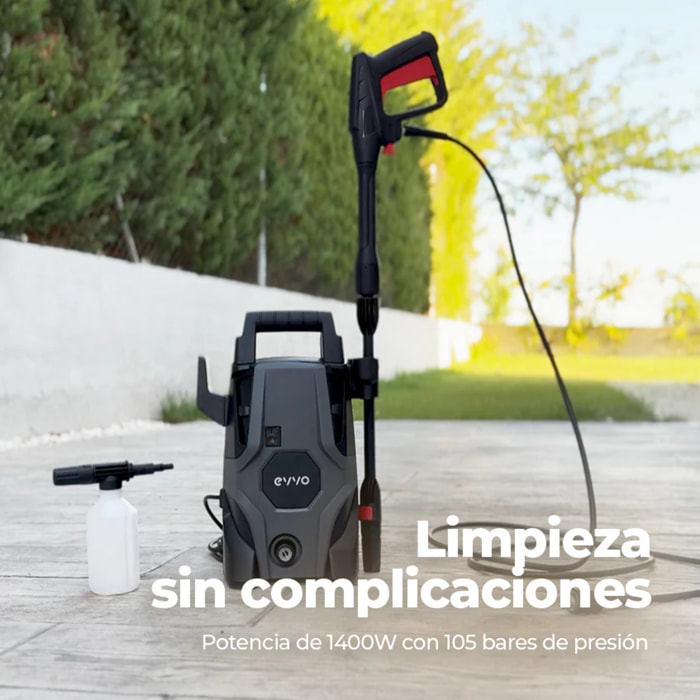 Hidrolimpiadora EVVO HL1400, 1400W, 105 Bares de presión, 426 l/Hora