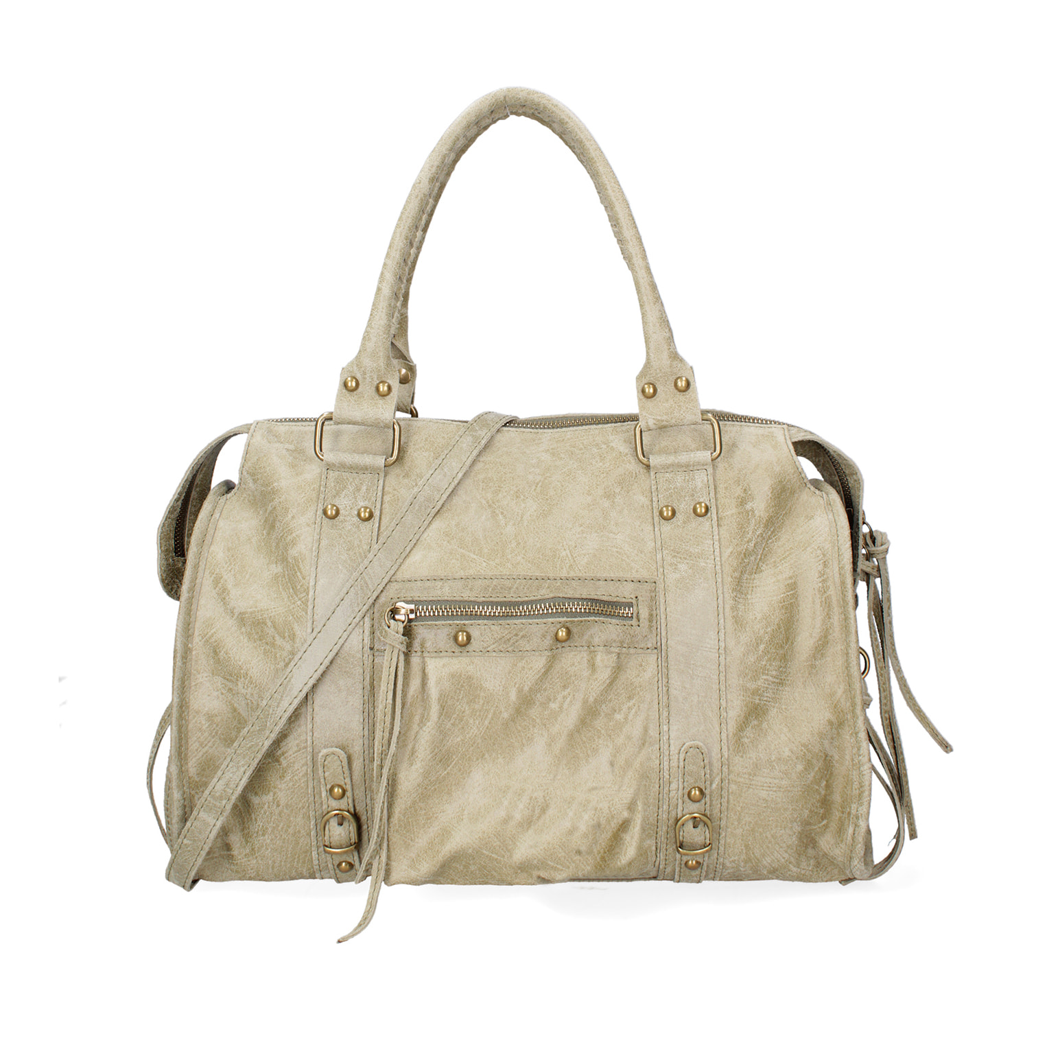 Borsa a spalla da donna - Modello Elara - Vera pelle - 41.0 x 28.0 x 13.0 cm