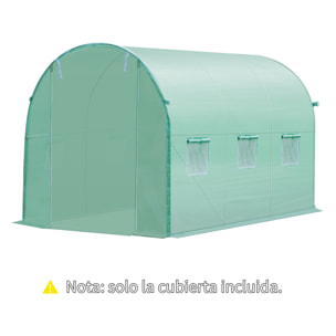 Outsunny Plásticos para Invernaderos 3x2x2 m Cubierta de Repuesto para Invernadero de Polietileno con 6 Ventanas y Puerta Enrollable Protección de Plantas para Jardín Verde