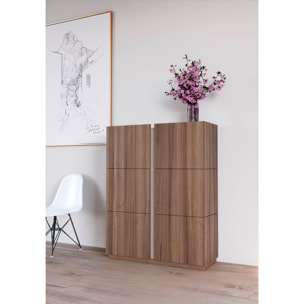 Zapatero Hessa melamina nogal detalle arena 122x95x35 cm