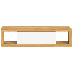 Ethan – meuble tv – 1 porte – bois et blanc - 150 cm - Bois / Blanc