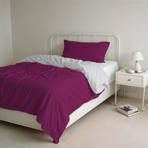 PARURE COPRIPIUMINO NATURAL COLOR PIAZZA E MEZZA - 100% COTONE MADE IN ITALY