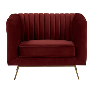 Fauteuil Gatsby en velours bordeaux