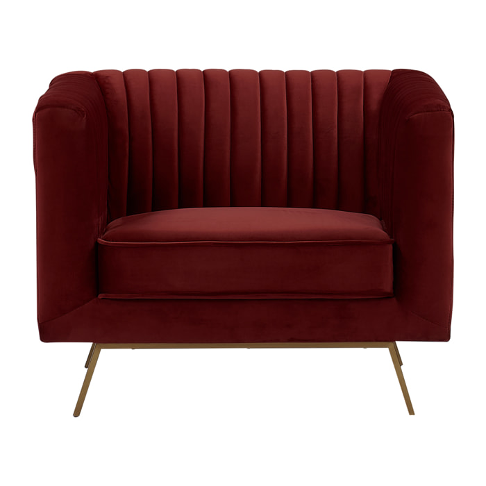 Fauteuil en velours bordeaux - Gatsby