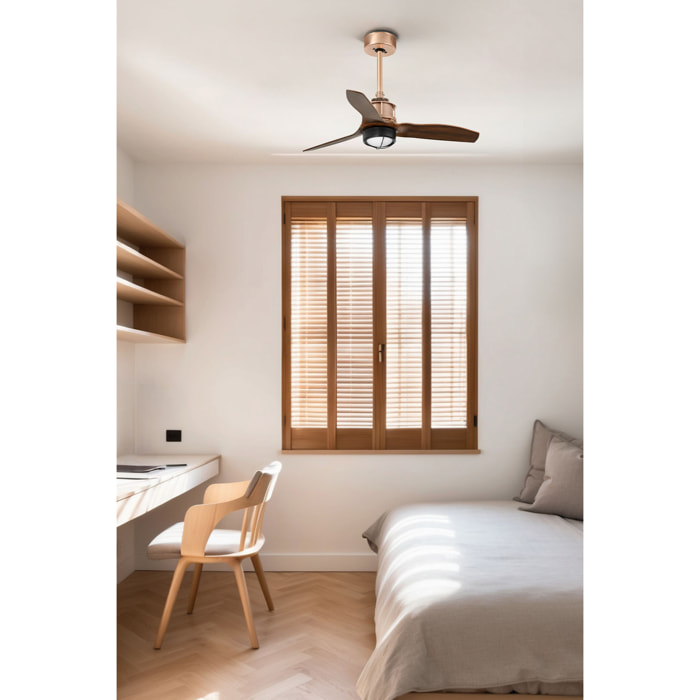 JUST FAN XS LED ventilatore da soffitto rame/lengo 81cm