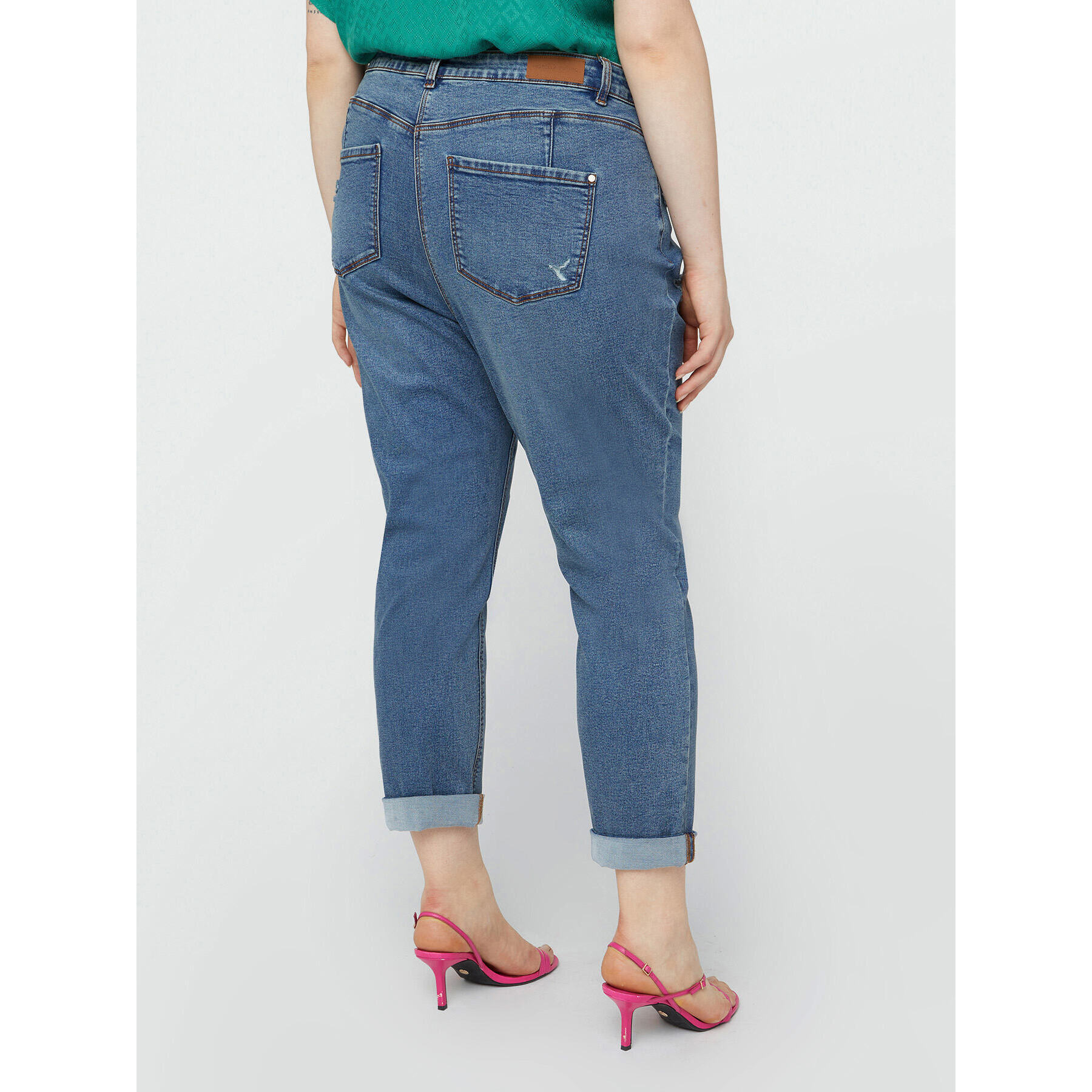 Fiorella Rubino - Vaqueros niña slim fit con roturas - Azul