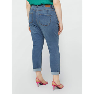 Fiorella Rubino - Vaqueros niña slim fit con roturas - Azul