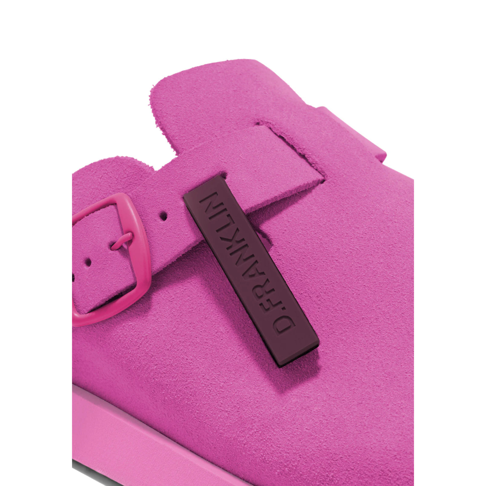 Sandalias Cerradas Vibe Clog Mujer Cierre Hebilla Color Fuchsia