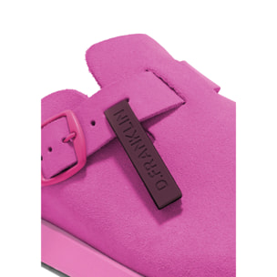 Sandalias Cerradas Vibe Clog Mujer Cierre Hebilla Color Fuchsia