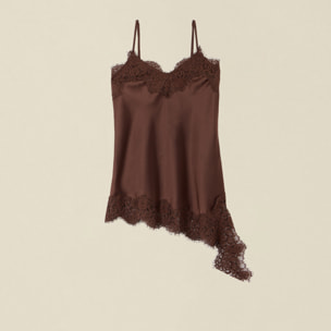 Oltre - Top lingerie asimmetrico - Marrone