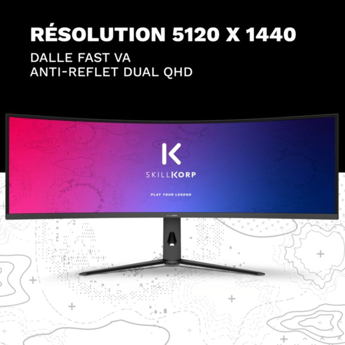 Ecran PC Gamer SKILLKORP M49 Access 49" incurvé Fast VA UWQHD 120 Hz HDR HDMI 2.1
