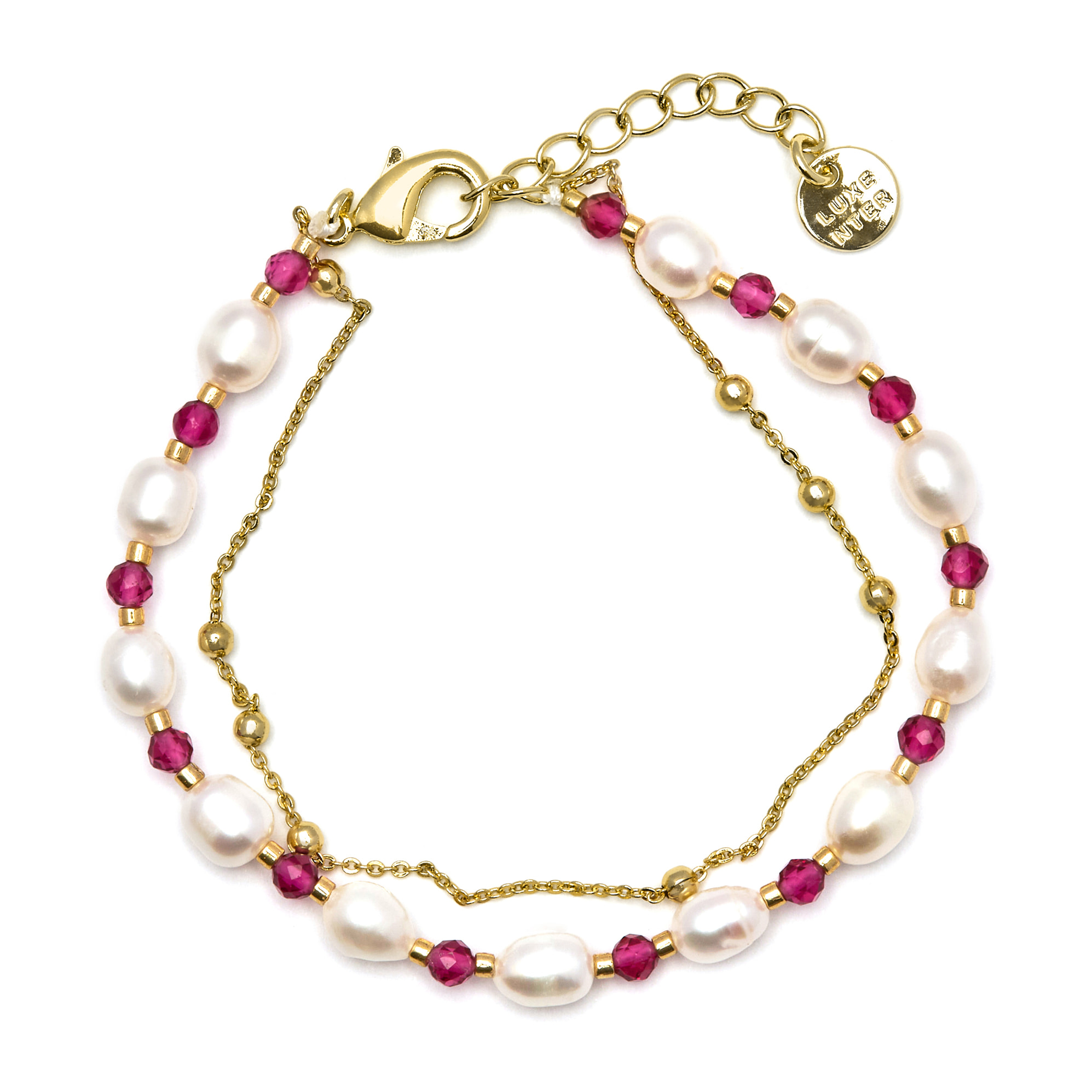 Pulsera de Perla Blanca acabada en oro amarillo de 18K