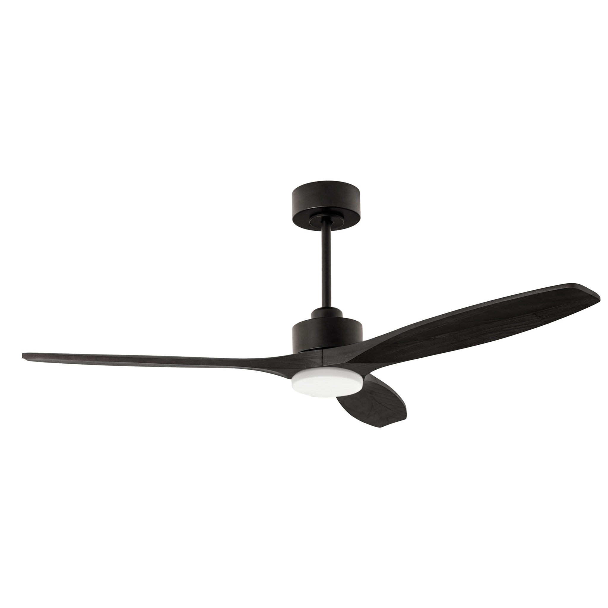 Forlight - Ventilador Stem Evo ø1320mm Acero, Cristal Negro palas Negras, Arenado