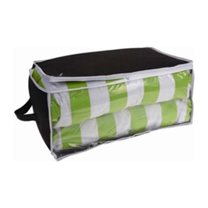 Well home bolsa de almacenamiento transparente 45x30x20cm color negro con ribetes blancos