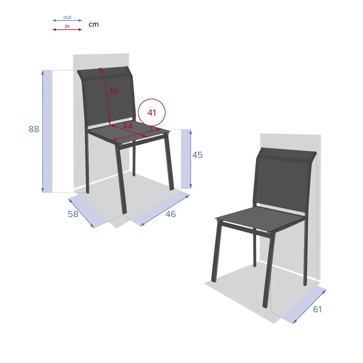 Chaise "Essentia" empilable lin & argile