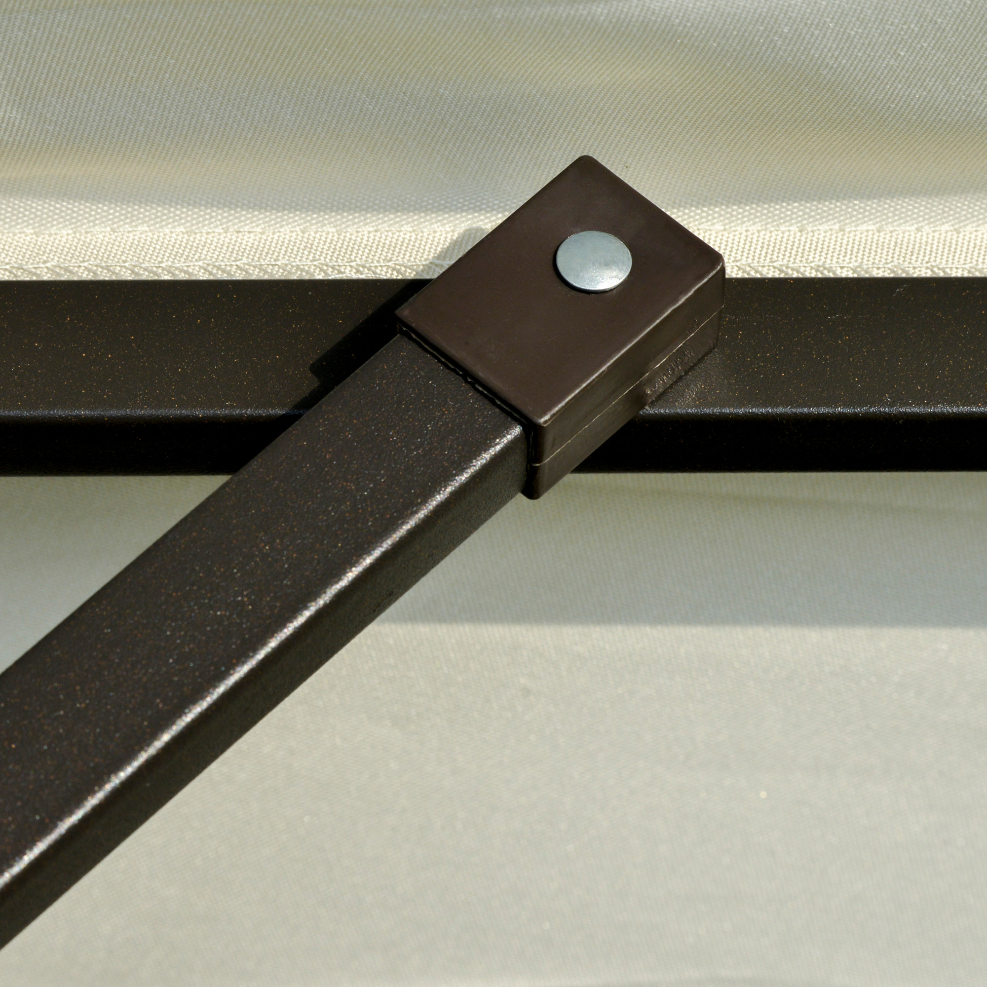 Sombrilla Doble 4,55x2,65 m Sombrilla Terraza Exterior con Manivela Manual Resistente al Agua y Protección Solar Sombrilla Grande para Terraza Playa Piscina Crema