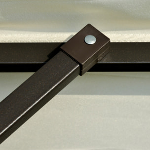 Sombrilla Doble 4,55x2,65 m Sombrilla Terraza Exterior con Manivela Manual Resistente al Agua y Protección Solar Sombrilla Grande para Terraza Playa Piscina Crema