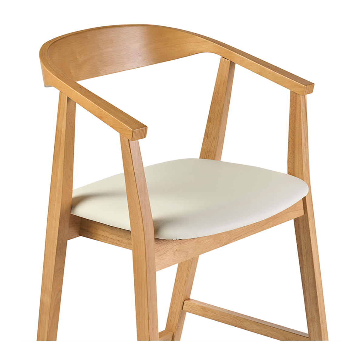 Tabourets de bar scandinaves blancs et bois clair H66.5 cm (lot de 2) BAHIA