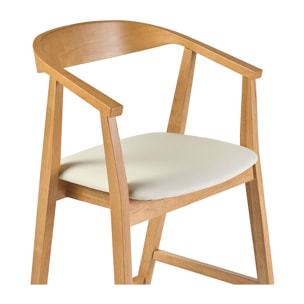Tabourets de bar scandinaves blancs et bois clair H66.5 cm (lot de 2) BAHIA