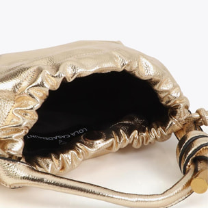 Piatto per caramelle dorato con logo ovale in rilievo