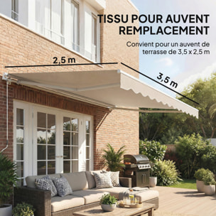 Toile de Remplacement pour Store Polyester Haute densité 280g/m² crème