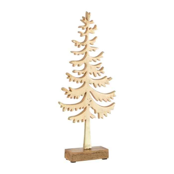 J-Line décoration Sapin De Noël Fin - aluminium - or - medium