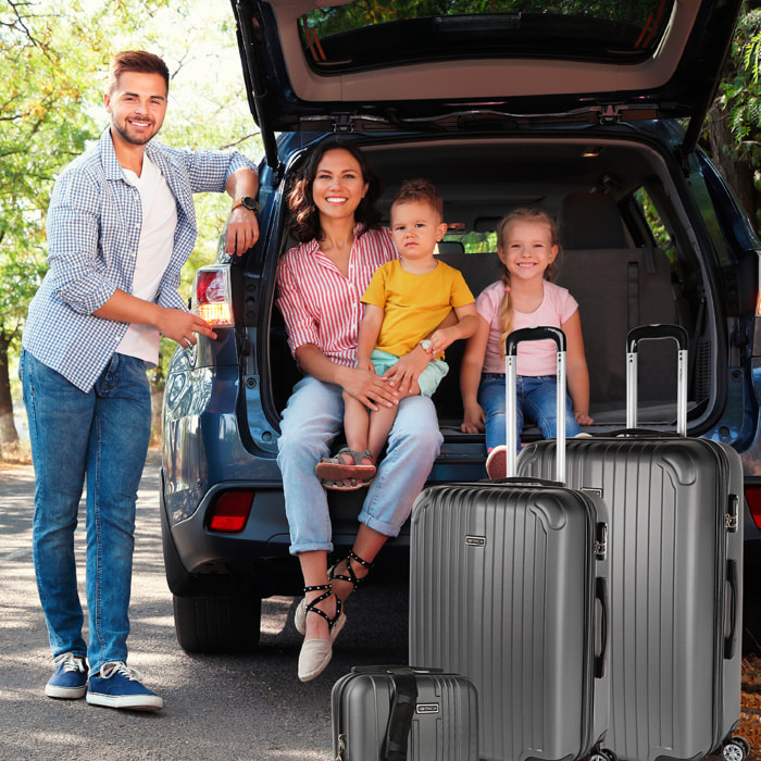 Juego De Maletas Rígidas Abs Itaca Sevron Antracita