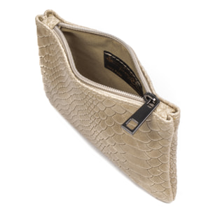 Seconda Borsa Donna Donna.Pelle autentica Camoscio Inciso Serpente