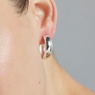 Pendientes de 22mm de diámetro acabados en rodio