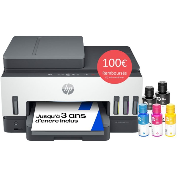 Imprimante jet d'encre HP Smart Tank Plus 7605/7606