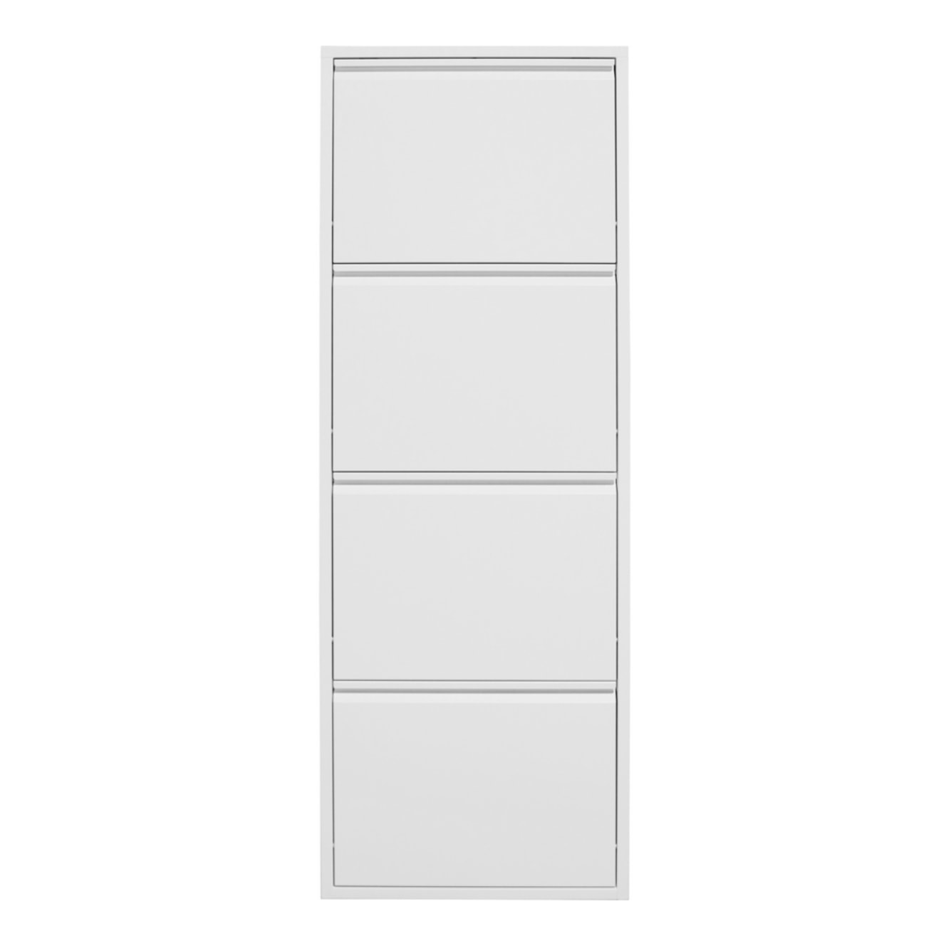 Scarpiera moderna grigia 4 ante in metallo 80x14,2x136 cm - Emy