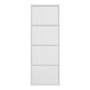 Scarpiera moderna grigia 4 ante in metallo 80x14,2x136 cm - Emy