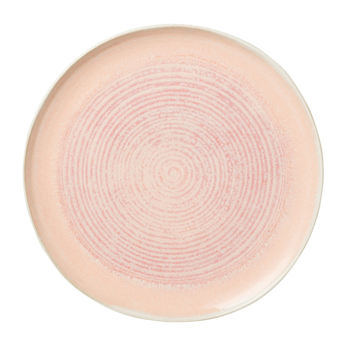 J-Line assiette Lara - porcelaine - rose clair - medium - 4 pcs