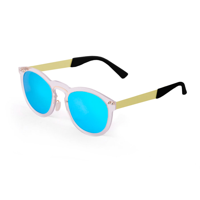 Gafas de sol OCEAN IBIZA - De espejo azul cielo con montura blanco transparente y patillas de metal dorado