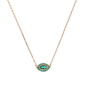Collana Catena Forzatina con Pendente Marquise in Cubic Zirconia Rosa