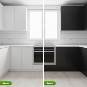 Rouleau adhésif protecteur effet bois noir au mètre - Autocollants Revêtement Adhésif Cuisine Meubles Salle de bain