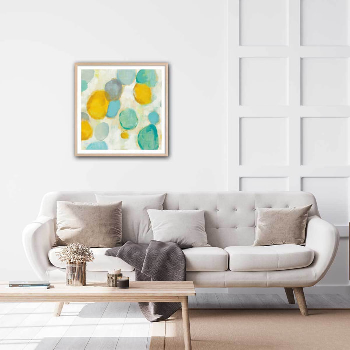Poster watercolor circle Affiche sous cadre bois