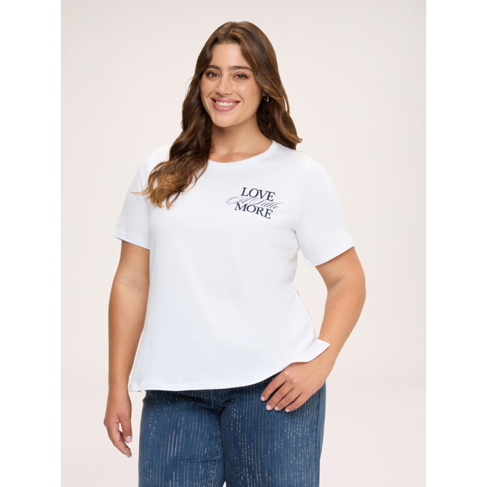 Fiorella Rubino - T-shirt in cotone con scritta - Bianco