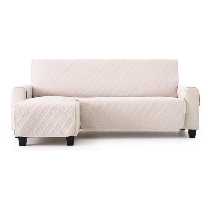 Cubre sofá para Chaise Longue DRY acolchado y antimanchas marfil (brazo izquierdo)