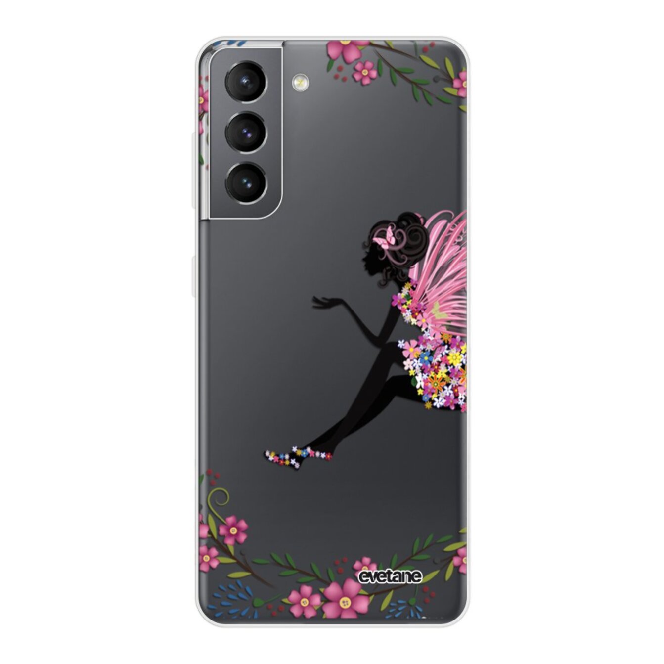 Coque Samsung Galaxy S21 5G 360 intégrale transparente Fée Fleurale Tendance Evetane.