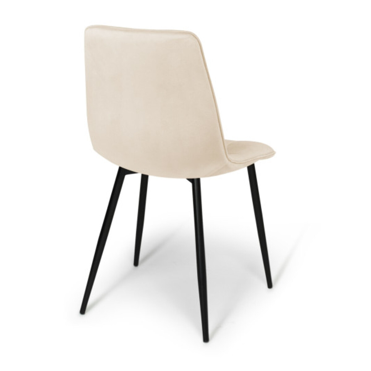 Chaises Linda en velours et pieds métal noirs - Crème