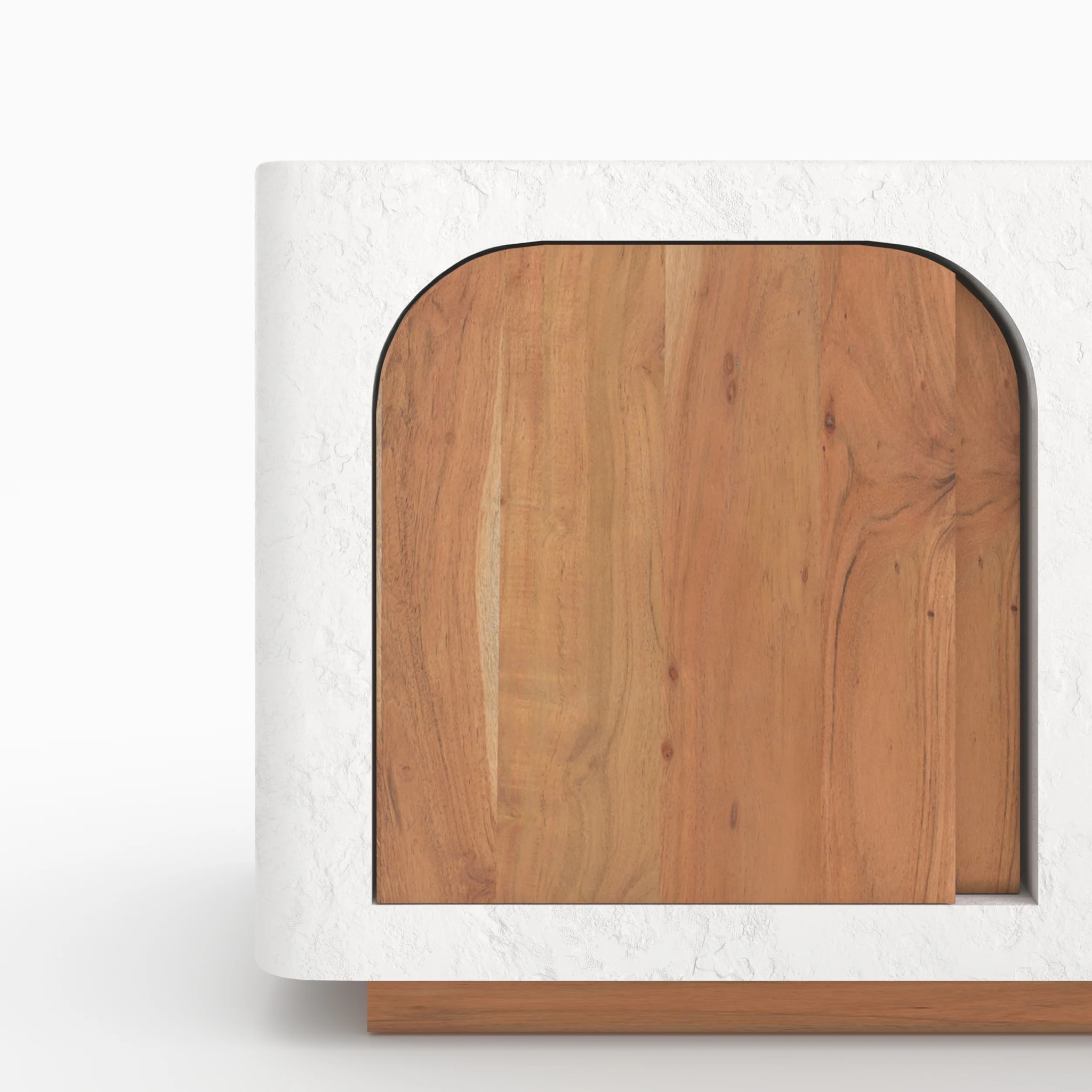 Meuble TV en plâtre blanc cassé 180 cm - Fira