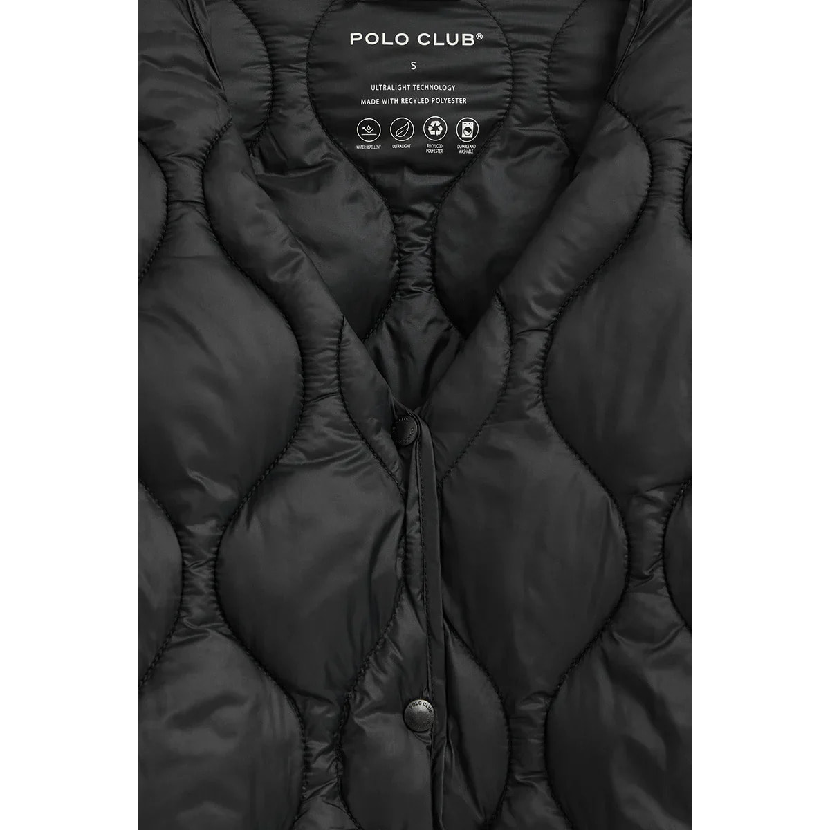 Giacca ultraleggera Paloma nera con logo Polo Club