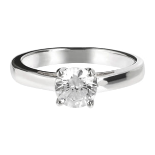 Anello Solitario Classico con Cubic Zirconia in Argento 925 placcato Platino