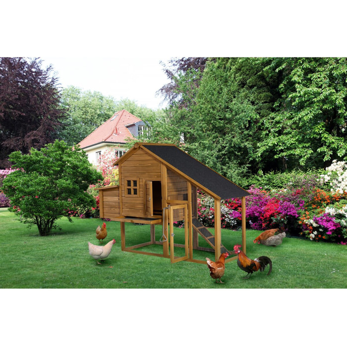 Poulailler "Princesse" avec pondoir en bois - 4 poules - Marron