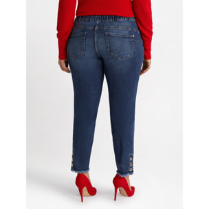 Fiorella Rubino - Jeggings con occhielli al fondo - Blu