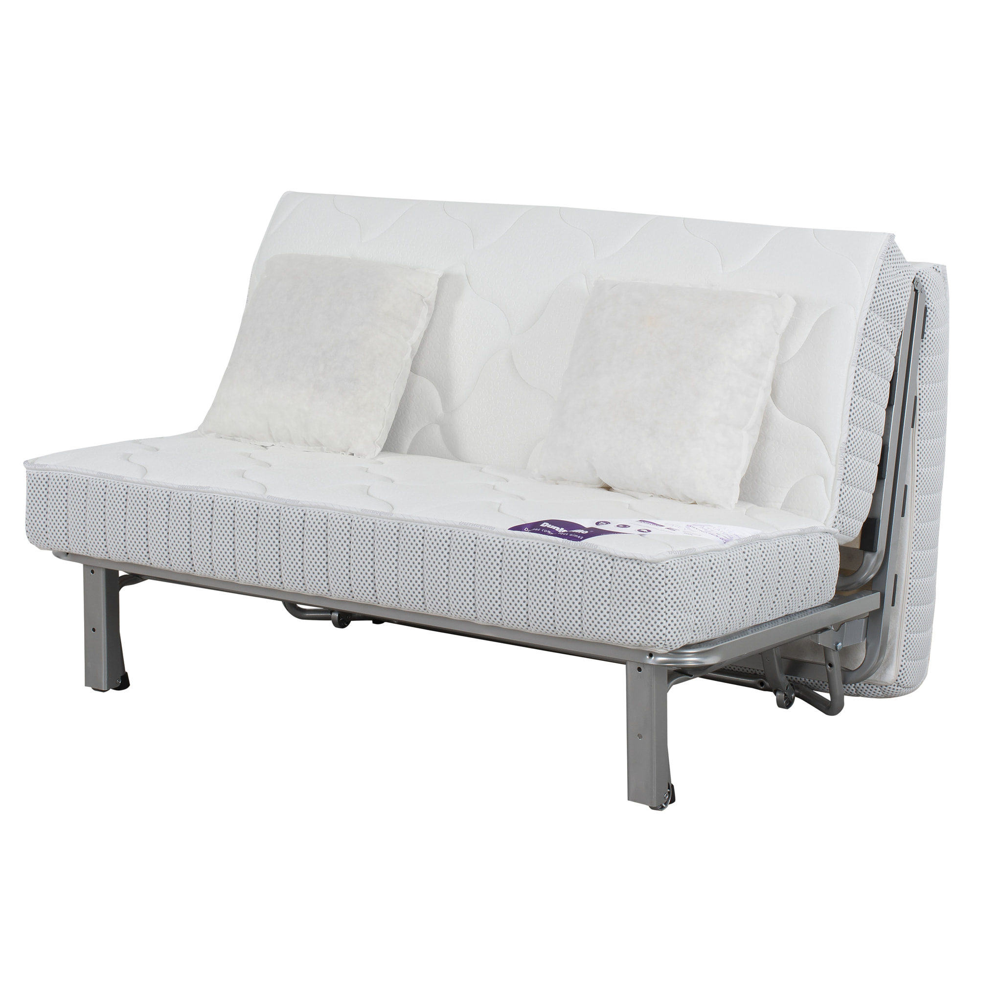 Banquette BZ VIRGINIA 140x190, matelas Dunlopillo, angel gris