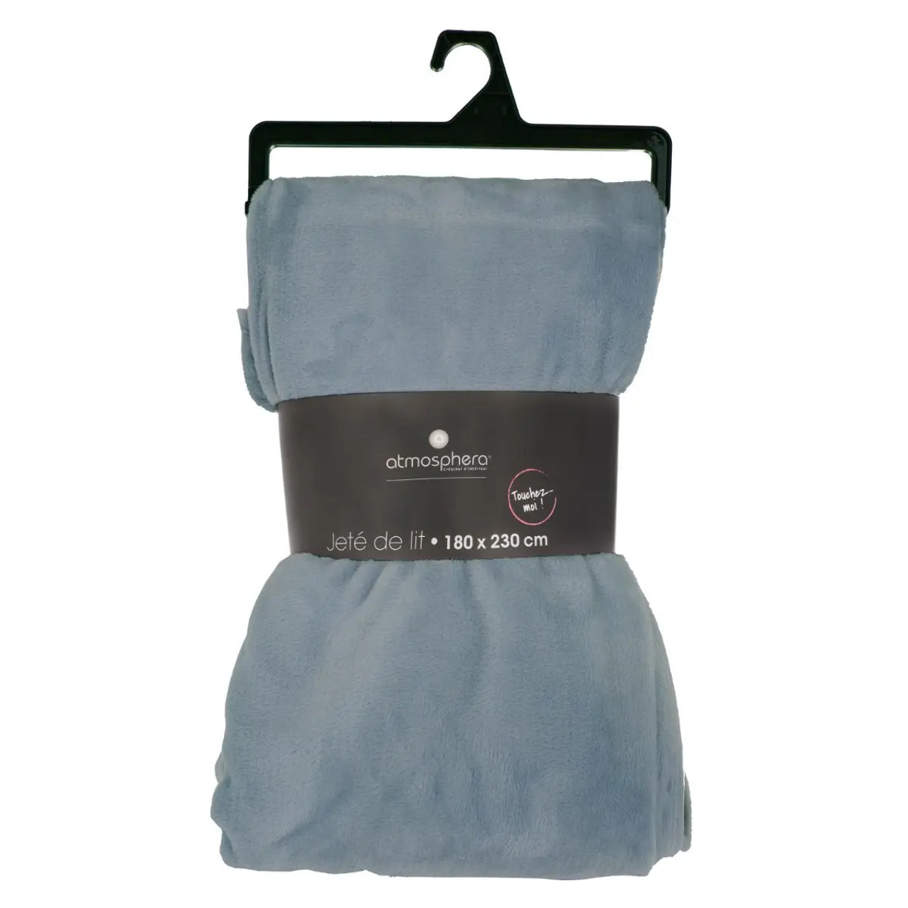 Plaid "Ollis" flanelle bleu orage 180x230cm